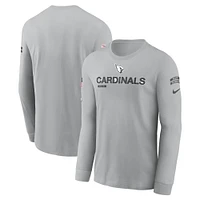 T-shirt à manches longues Nike gris Arizona Cardinals 2024 Salute To Service pour homme