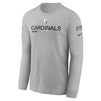 T-shirt à manches longues Nike gris Arizona Cardinals 2024 Salute To Service pour homme