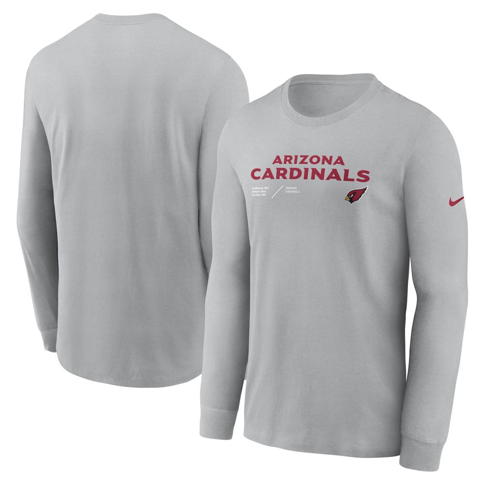 Nike Men's Nike Gray Arizona Cardinals Sideline Infograph Lock Up  Performance Long Sleeve T-Shirt