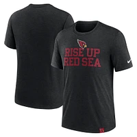 T-shirt tri-mélange Nike Heather Black Arizona Cardinals Blitz pour homme