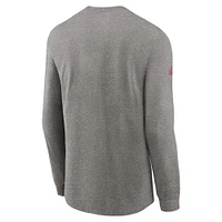 Men's Nike Heather Gray Arizona Cardinals Sideline Performance Long Sleeve T-Shirt