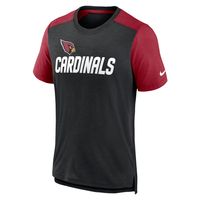 Men's Nike Heathered Black/Heathered Cardinal Arizona Cardinals Color Block Team Name T-Shirt