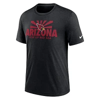 T-shirt à trois mélanges locaux Nike Cardinals de l'Arizona pour homme, noir chiné