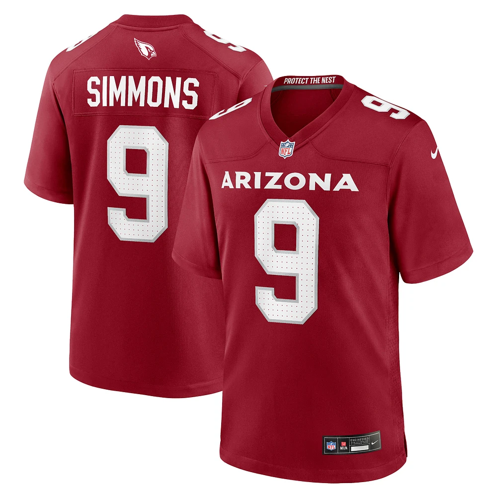 Maillot de joueur match Nike Isaiah Simmons Cardinal des Arizona Cardinals pour homme