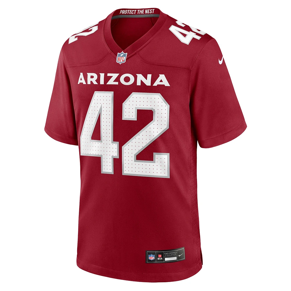 Maillot de match l'équipe Nike K'Von Wallace Cardinal des Arizona Cardinals pour homme