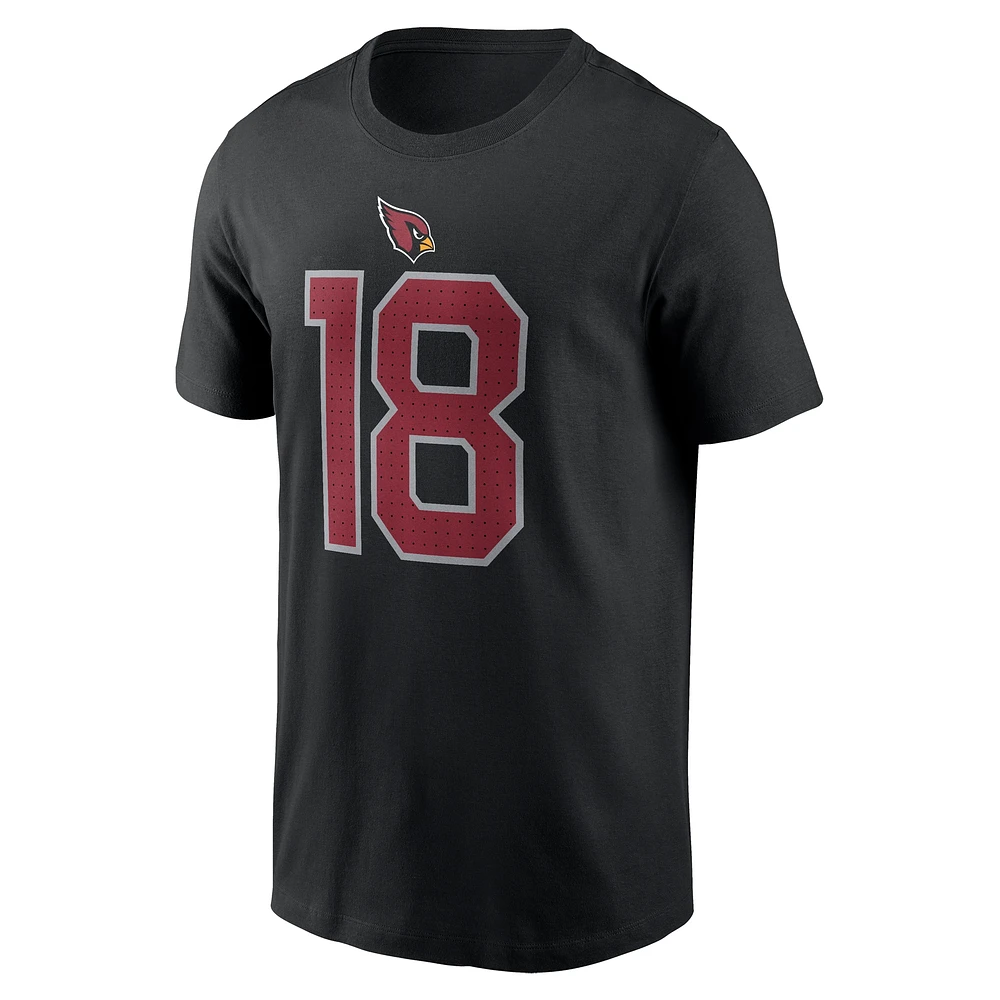Men's Nike Marvin Harrison Jr. Black Arizona Cardinals Player Name & Number T-Shirt