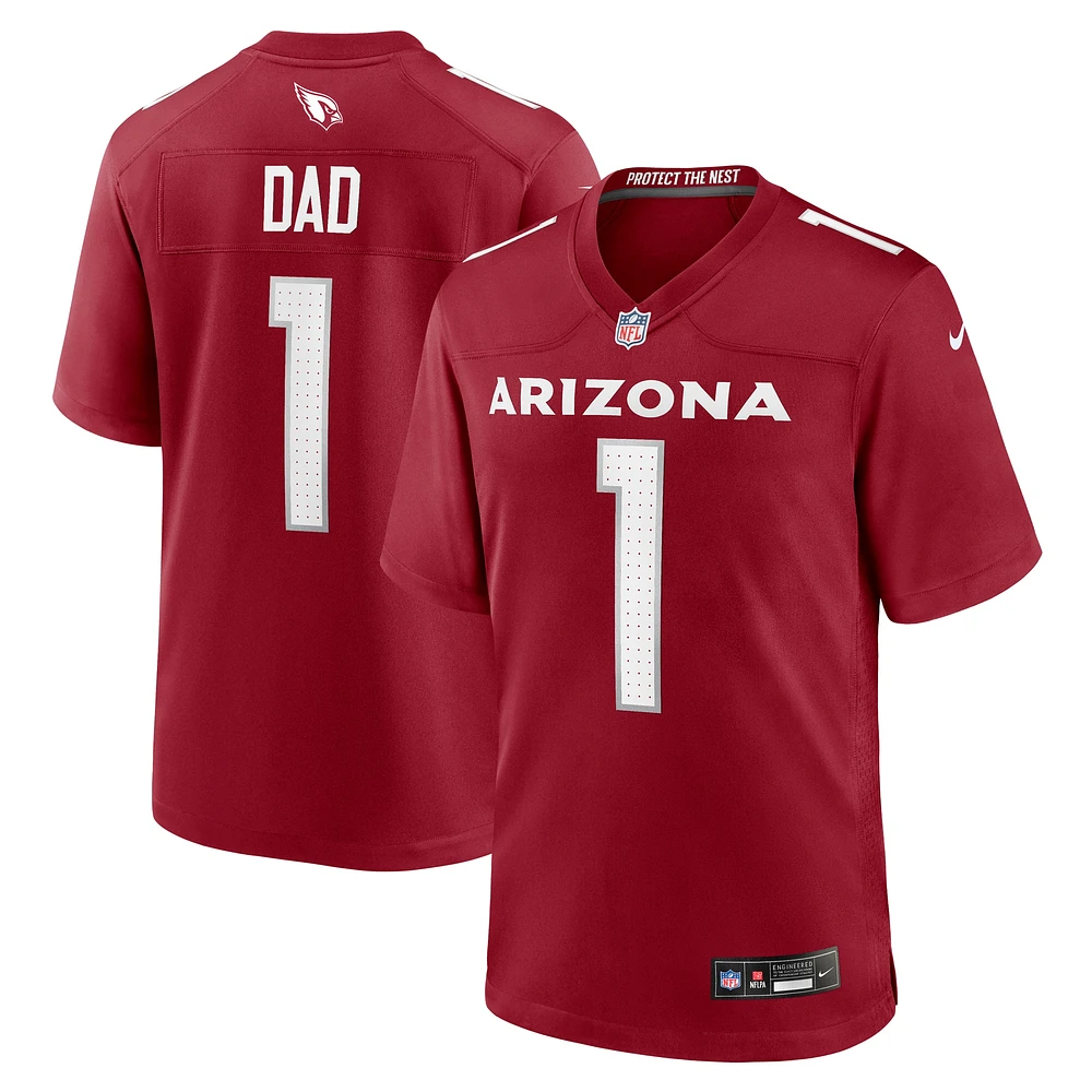 Maillot de match Nike numéro 1 Dad Cardinal Arizona Cardinals pour homme