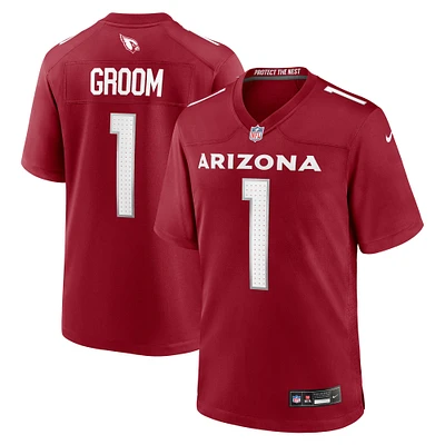 Maillot de match Nike numéro 1 Groom Cardinal Arizona Cardinals pour homme