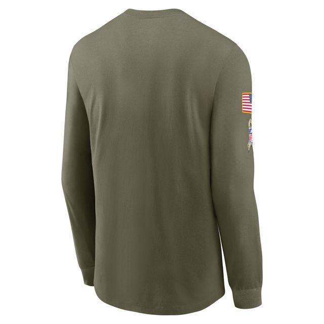 Nike Olive Arizona Cardinals 2022 Salute To Service - T-shirt à manches longues avec logo de l'équipe pour homme