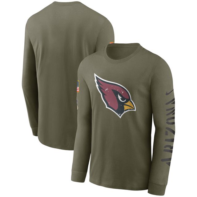 Nike Olive Arizona Cardinals 2022 Salute To Service - T-shirt à manches longues avec logo de l'équipe pour homme