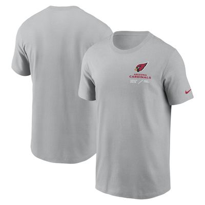 Men's Nike Silver Arizona Cardinals Sideline Infograph Lockup Performance T-Shirt