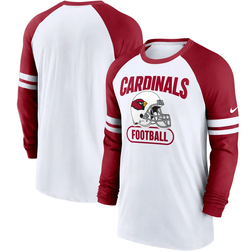 Lids Arizona Cardinals Nike Throwback Raglan Long Sleeve T-Shirt -  White/Cardinal