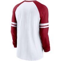 Men's Nike White/Cardinal Arizona Cardinals Throwback Raglan Long Sleeve T-Shirt