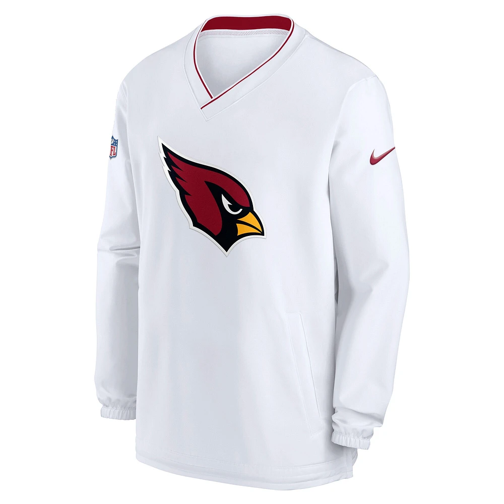 Men's Nike White Arizona Cardinals 2023/24 Sideline Repel V-Neck Long Sleeve Pullover Windshirt