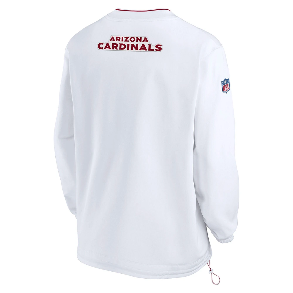 Men's Nike White Arizona Cardinals 2023/24 Sideline Repel V-Neck Long Sleeve Pullover Windshirt