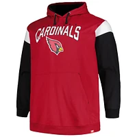 Profil pour hommes Cardinal Arizona Cardinals Big & Tall Trench Battle Pull à capuche