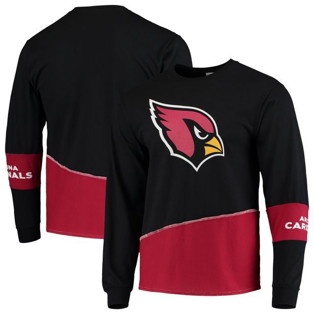 Refried Apparel Noir/Cardinal Arizona Cardinals T-shirt à manches longues angle recyclé durable pour homme