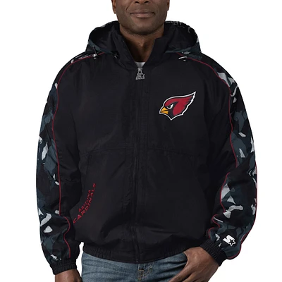 Men's Starter Black Arizona Cardinals Thursday Night Gridiron Full-Zip Hoodie