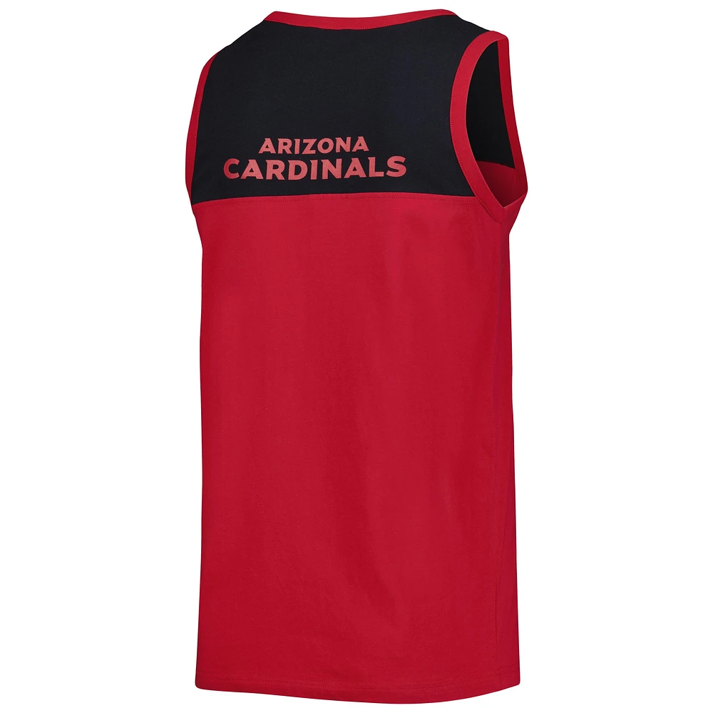 Men's Starter Cardinal/Black Arizona Cardinals Logo Touchdown Fashion Tank Top