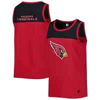 Men's Starter Cardinal/Black Arizona Cardinals Logo Touchdown Fashion Tank Top