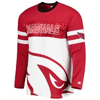 T-shirt à manches longues pour homme Starter Cardinal/White Arizona Cardinals Halftime