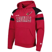 Men's Starter Cardinal Arizona Cardinals Draft Fleece Raglan Pullover Hoodie