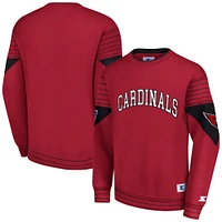 Men's Starter Cardinal Arizona Cardinals Face-Off Pullover Sweatshirt