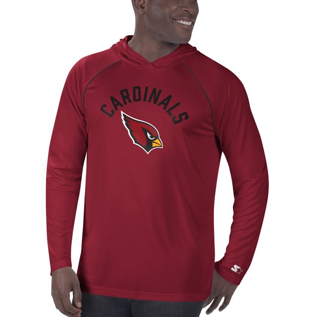 Starter Cardinal Arizona Cardinals Raglan pour homme - T-shirt à capuche manches longues