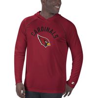 Men's Starter Cardinal Arizona Cardinals Raglan - Long Sleeve Hoodie T-Shirt