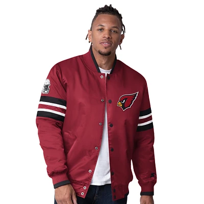 Veste universitaire à boutons-pression Starter Cardinal Arizona Cardinals Scout I pour homme