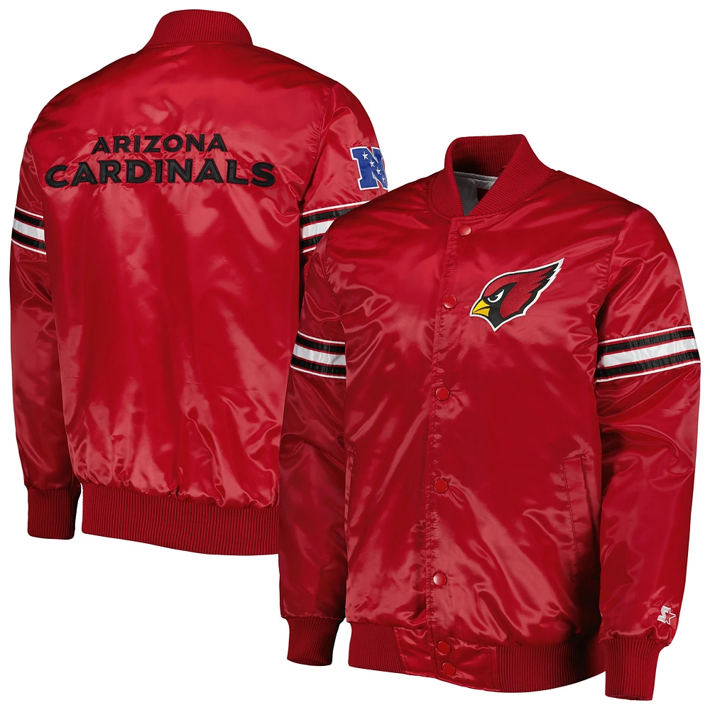 Men's Starter Cardinal Arizona Cardinals The Pick and Roll Full-Snap Jacket