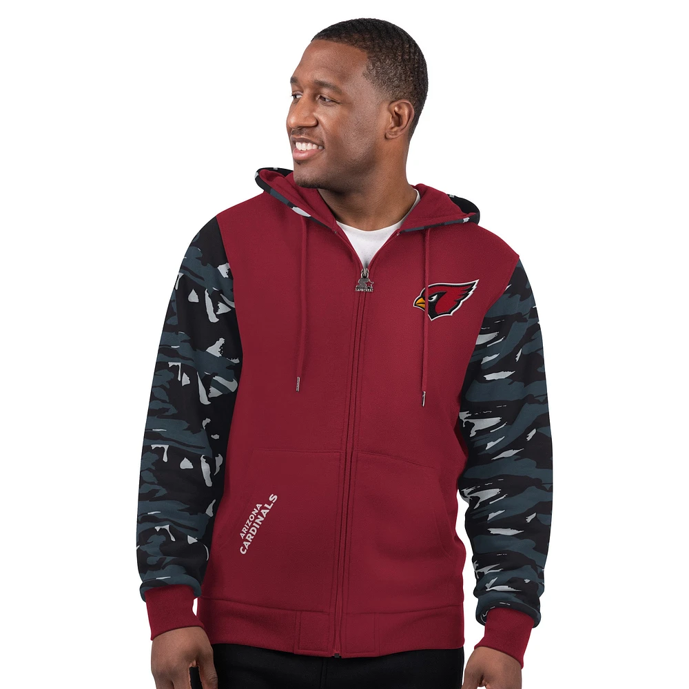 Sweat à capuche zippé pour homme Starter Cardinal Arizona Cardinals Thursday Night Gridiron