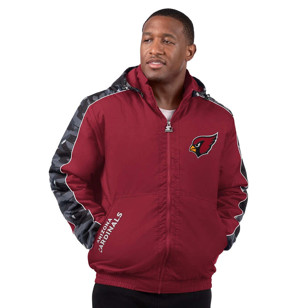 Men's Starter  Cardinal Arizona Cardinals Thursday Night Gridiron Full-Zip Jacket