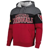 Men's Starter Heather Charcoal/Cardinal Arizona Cardinals Extreme Pullover Hoodie