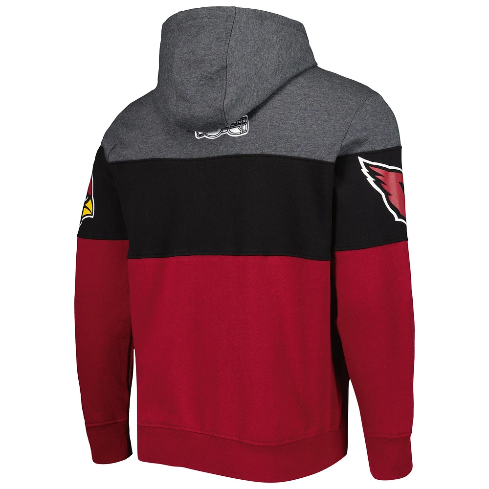 Sweat à capuche Starter Heather Charcoal/Cardinal Arizona Cardinals Extreme pour homme