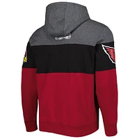 Men's Starter Heather Charcoal/Cardinal Arizona Cardinals Extreme Pullover Hoodie