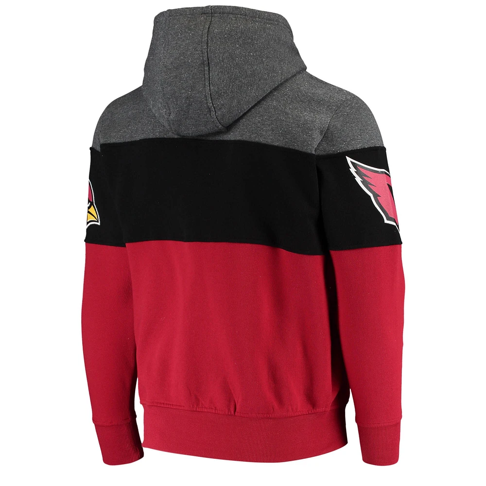 Chandail à capuchon pour homme Starter Heathered Grey/Black Arizona Cardinals Extreme Fireballer