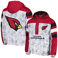 Veste à capuche demi-glissière Raglan pour homme Starter White/Cardinal Arizona Cardinals Thursday Night Gridiron