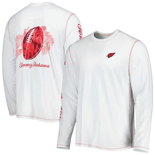 T-shirt à manches longues Tommy Bahama Arizona Cardinals Laces Out Billboard pour homme, blanc