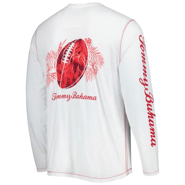 T-shirt à manches longues Tommy Bahama Arizona Cardinals Laces Out Billboard pour homme, blanc