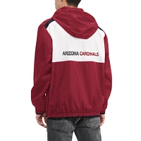 Haut à capuche demi-zip Carter Tommy Hilfiger Cardinal/Blanc Arizona Cardinals pour hommes