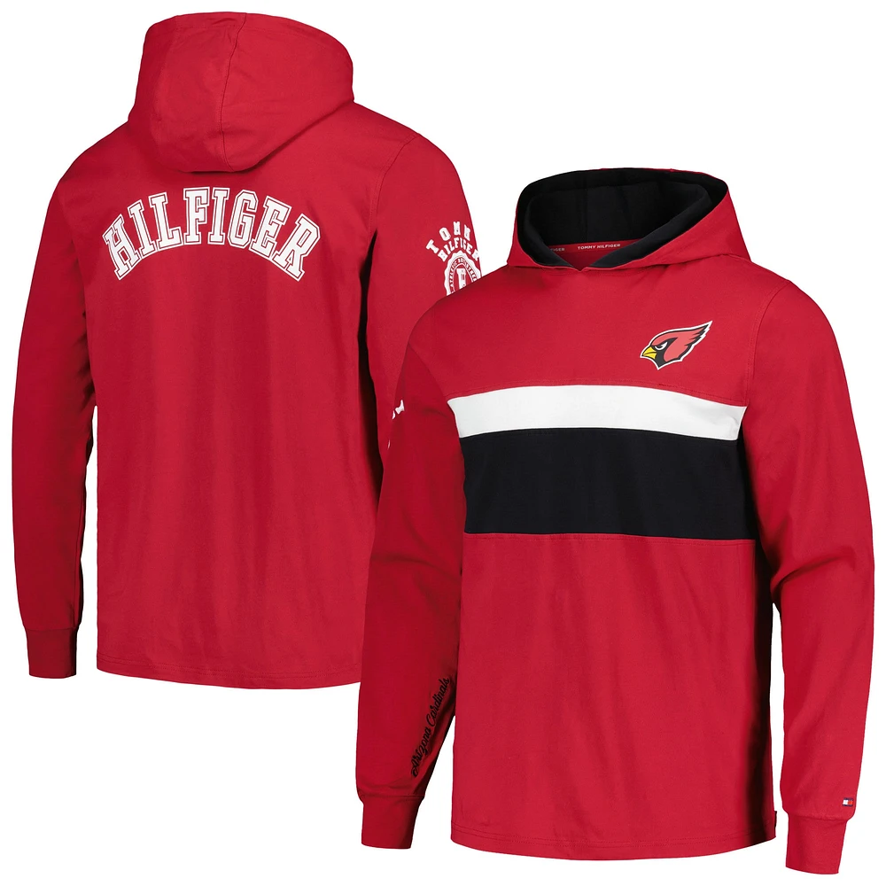 T-shirt à capuche manches longues Tommy Hilfiger Cardinal Arizona Cardinals Morgan pour hommes