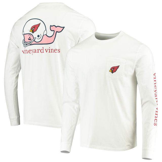 T-shirt à manches longues pour homme Vineyard Vines Arizona Cardinals Whale Helmet Blanc