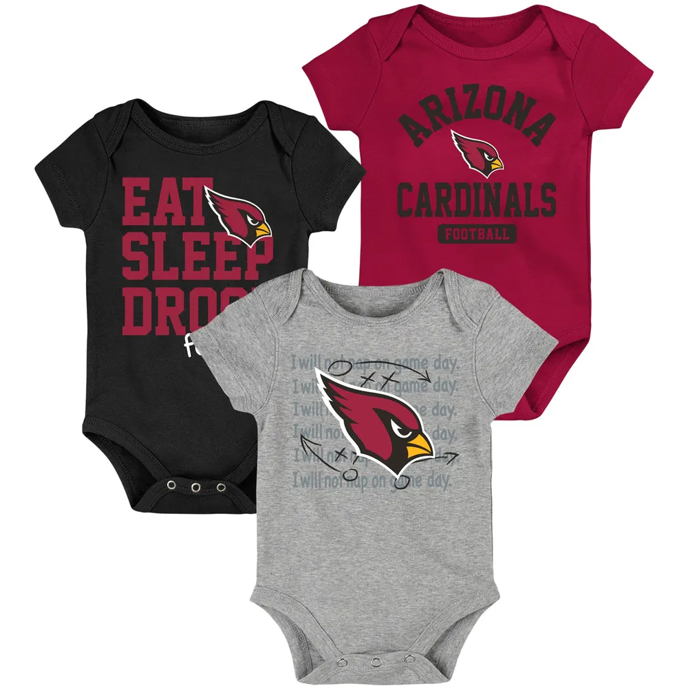 Newborn & Infant Heathered Gray St. Louis Cardinals Three-Piece Bodysuit  Bib & Bootie Set
