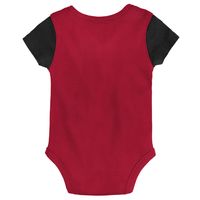 Newborn & Infant Cardinal/Black Arizona Cardinals Little Champ Three-Piece Bodysuit Bib Booties Set