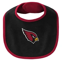 Newborn & Infant Cardinal/Black Arizona Cardinals Little Champ Three-Piece Bodysuit Bib Booties Set