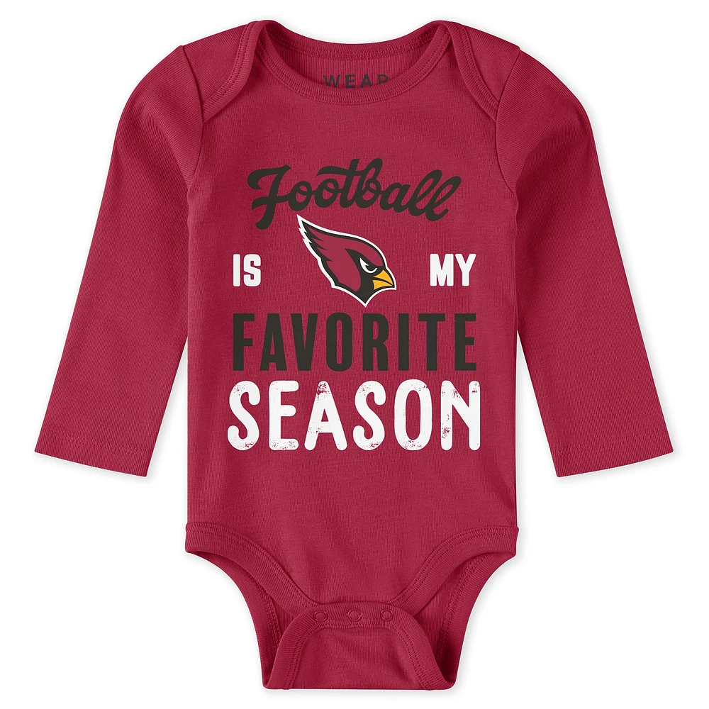 Newborn & Infant WEAR by Erin Andrews Arizona Cardinals Three-Piece Turn Me Around Bodysuits Pant Set