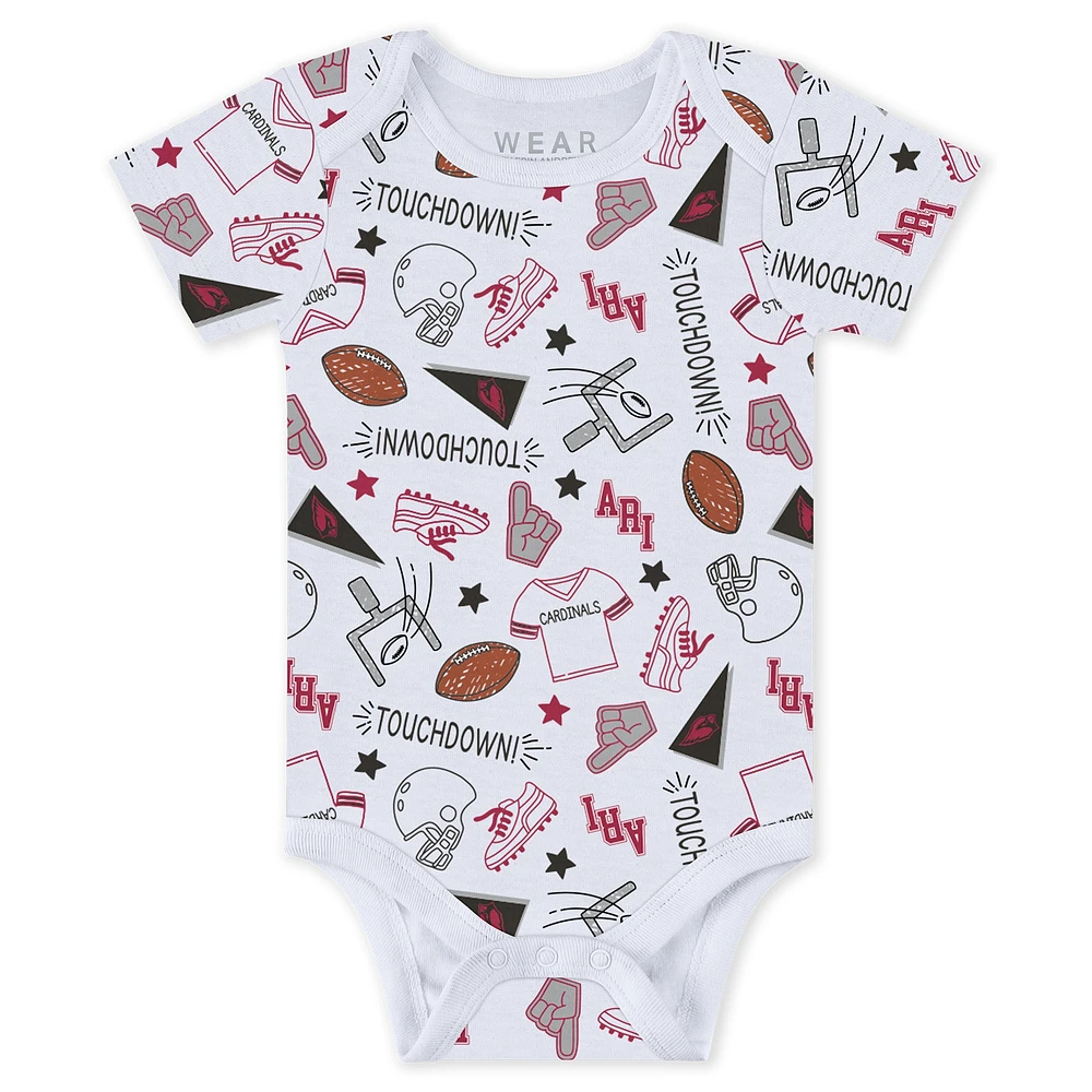 Newborn & Infant WEAR by Erin Andrews Arizona Cardinals Three-Piece Turn Me Around Bodysuits Pant Set