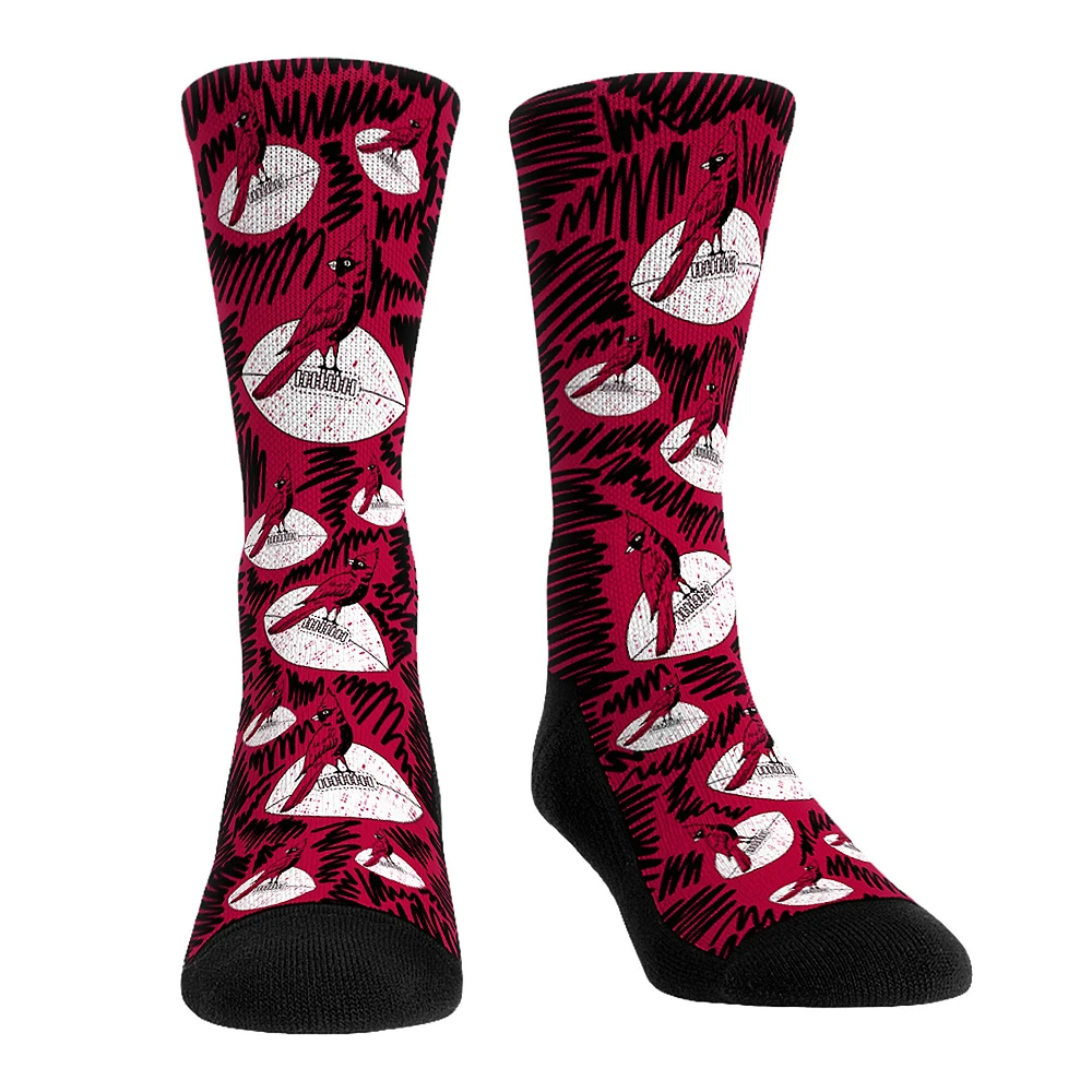 Rock Em Socks Arizona Cardinals Throwback Logo Sketch Crew