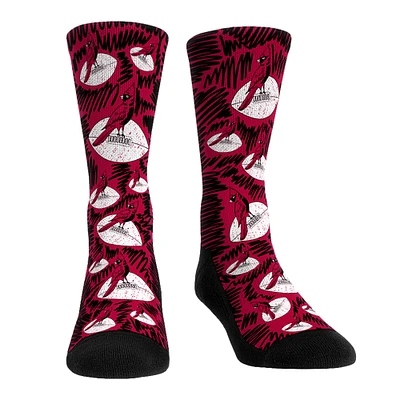 Chaussettes Rock Em Arizona Cardinals Throwback Logo Sketch Crew